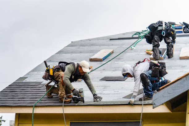 Professional Emergency Roof Repair technician working in Wolcottville, IN